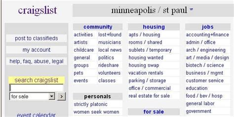 see also. . Minneapolis craigs list